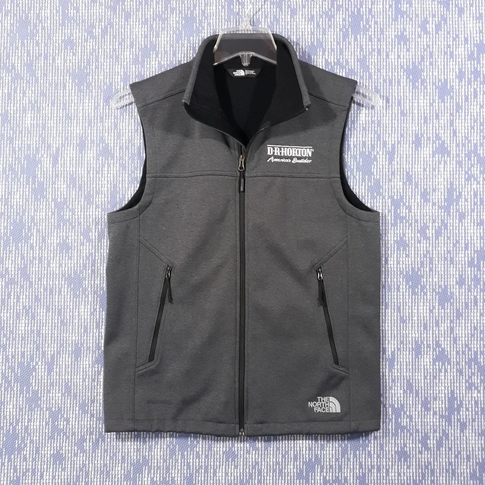 The North Face Vest Mens Small Gray Full Zip Outdoor Zippered Pockets